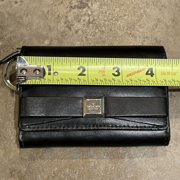 Kate Spade Darla Montford Park Black Leather Bow Key Ring Wallet - Picture 11 of 13